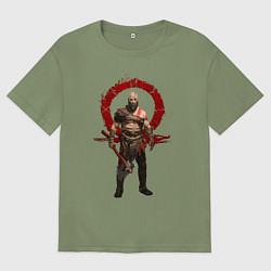 Футболка оверсайз мужская GOD OF WAR, цвет: авокадо