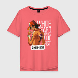 Футболка оверсайз мужская One Piece, цвет: коралловый