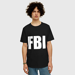 Футболка оверсайз мужская FBI, цвет: черный — фото 2
