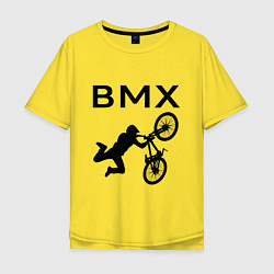 Футболка оверсайз мужская Велоспорт BMX Z, цвет: желтый
