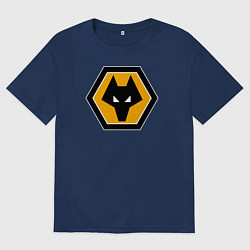 Футболка оверсайз мужская Вулверхэмптон Уондерерс, цвет: тёмно-синий