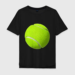 Футболка оверсайз мужская Теннис, цвет: черный