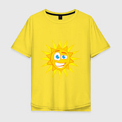 Футболка оверсайз мужская Летнее солнце, цвет: желтый