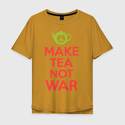 Футболка оверсайз мужская Make tea not war, цвет: горчичный