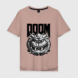 Футболка оверсайз мужская КАКОДЕМОН DOOM Z, цвет: пыльно-розовый