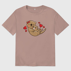 Мужская футболка оверсайз Милая морская выдра