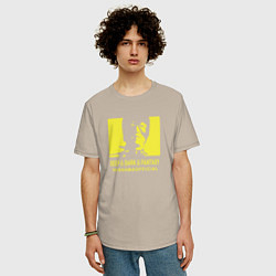 Футболка оверсайз мужская VANSAMA OFFICIAL Yellow, цвет: миндальный — фото 2
