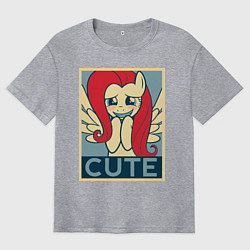 Футболка оверсайз мужская Fluttershy cute, цвет: меланж