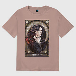Футболка оверсайз мужская The Witcher, Yennefer, цвет: пыльно-розовый