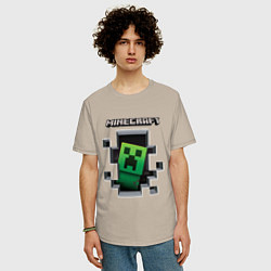 Футболка оверсайз мужская Майнкрафт, цвет: миндальный — фото 2
