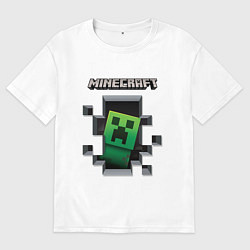 Футболка оверсайз мужская Майнкрафт, цвет: белый