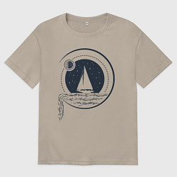 Мужская футболка оверсайз Вокруг света под парусами