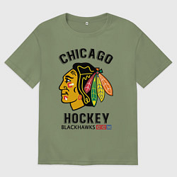Мужская футболка оверсайз CHICAGO BLACKHAWKS NHL