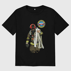 Футболка оверсайз мужская Спасатель МЧС, цвет: черный