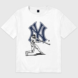 Футболка оверсайз мужская New York Yankees - baseball team, цвет: белый