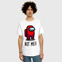 Футболка оверсайз мужская Among Us, Not Me!, цвет: белый — фото 2