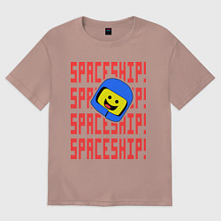 Футболка оверсайз мужская Spaceship, цвет: пыльно-розовый