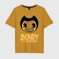 Футболка оверсайз мужская Bendy And The Ink Machine, цвет: горчичный