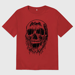 Футболка оверсайз мужская Череп, цвет: красный