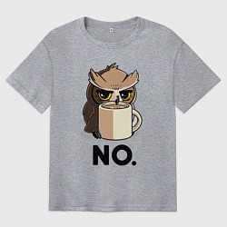 Мужская футболка оверсайз Сова с кофе