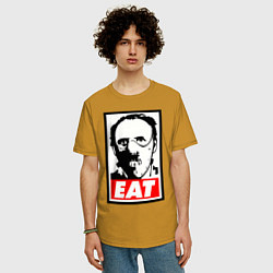 Футболка оверсайз мужская Ганнибал Лектор, цвет: горчичный — фото 2