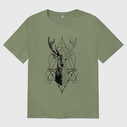 Мужская футболка оверсайз Polygonal deer