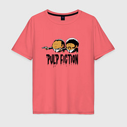 Футболка оверсайз мужская Pulp fiction, цвет: коралловый