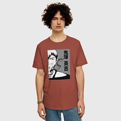 Футболка оверсайз мужская Эйкити Онидзука, цвет: кирпичный — фото 2