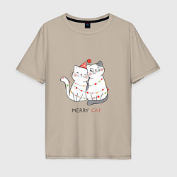 Мужская футболка оверсайз Merry Cat