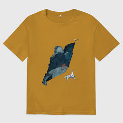 Футболка оверсайз мужская Бегущий по лезвию, цвет: горчичный