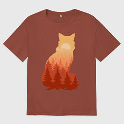 Мужская футболка оверсайз Лиса