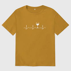 Футболка оверсайз мужская Винный пульс, цвет: горчичный