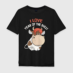 Мужская футболка оверсайз I love year of the bull!