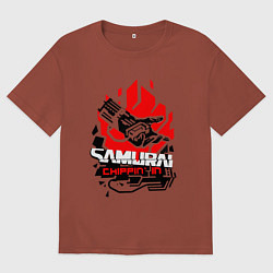 Мужская футболка оверсайз CYBERPUNK 2077 SAMURAI