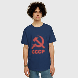 Футболка оверсайз мужская СССР, цвет: тёмно-синий — фото 2