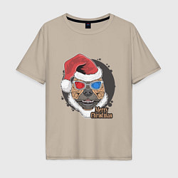 Мужская футболка оверсайз Christmas Dog