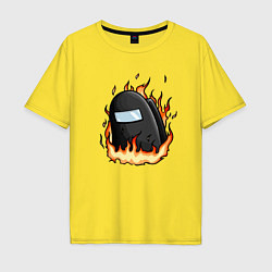 Мужская футболка оверсайз Among Us fire