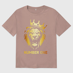 Футболка оверсайз мужская ЗОЛОТОЙ ЛЕВ, цвет: пыльно-розовый