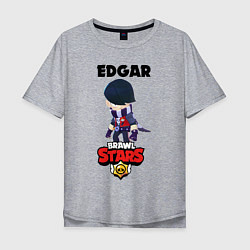 Футболка оверсайз мужская BRAWL STARS EDGAR, цвет: меланж