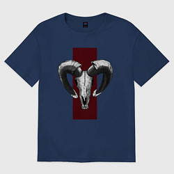 Футболка оверсайз мужская Skull and Red, цвет: тёмно-синий