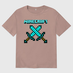 Футболка оверсайз мужская Minecraft, цвет: пыльно-розовый