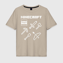 Футболка оверсайз мужская Minecraft, цвет: миндальный