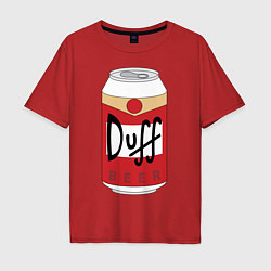 Футболка оверсайз мужская Duff Beer, цвет: красный