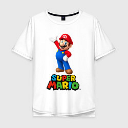 Футболка оверсайз мужская Super Mario, цвет: белый