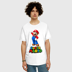 Футболка оверсайз мужская Super Mario, цвет: белый — фото 2