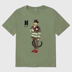 Мужская футболка оверсайз BTS Cat