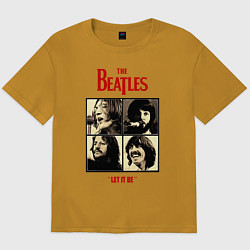 Футболка оверсайз мужская The Beatles LET IT BE, цвет: горчичный