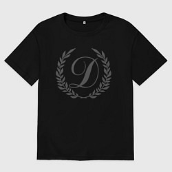 Футболка оверсайз мужская Монограмма с буквой Д, цвет: черный