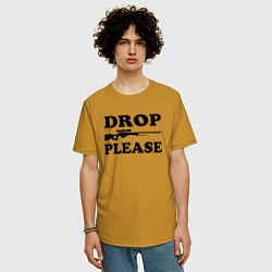 Футболка оверсайз мужская Drop Please, цвет: горчичный — фото 2