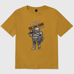 Футболка оверсайз мужская Dark Souls - Siegward, цвет: горчичный